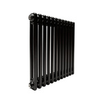 Трубчатый радиатор ТЕПЛОФОРТ ТР2057, 12 секций, боковое подключение 3/4”, черный мат
