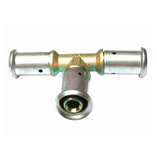 Тройник равнопроходный, латунь пресс, 16x16x16, HENCO