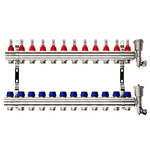 Комплект коллекторов Ридан FHF-12RF set с расходомерами, кронштейнами и воздухоотводчиками, 12 конт.