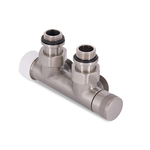 Узел нижнего подключения термостатический SR Rubinetterie угловой 1/2"х3/4"Е Никель матовый (левый)