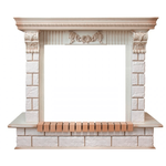 Каменный портал Dimplex Pierre Luxe Император 1235х1425х535 - Слоновая кость с патиной/Шампань