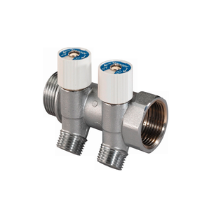 Коллектор UPONOR UNI-C SH 1" с вентилями НР/ВР 2х1/2"НР Ц/Ц38мм