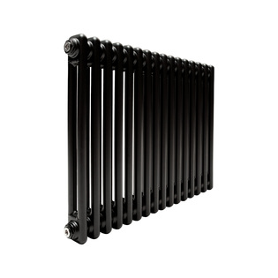 Трубчатый радиатор ТЕПЛОФОРТ ТР2057, 16 секций, боковое подключение 3/4”, черный мат