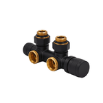 Узел нижнего подключения терм. Primoclima Armature "Lunar" угловой левый 1/2"х3/4"Е, цвет черный