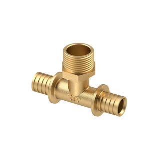 Тройник RTP аксиальный, латунь, наружная резьба,25х 1", желтый