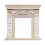 Каменный портал Dimplex Dublin 975х1020х352 - Слоновая кость с патиной/Сланец крем