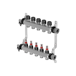 Коллектор с расходомерами Uponor Vario S стальной, выходы 11X3/4 Евроконус