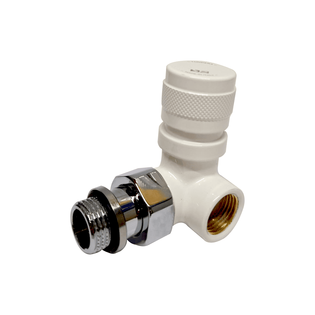 Вентиль на подачу вертикальный SR Rubinetterie Tondera 1/2", ручной регулировки, правый, Белый