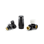 Комплект подключения Schlosser STANDARD MINI Трехосевой Правый DN15 GZ 1/2* GW 1/2, RAL 9005 matt