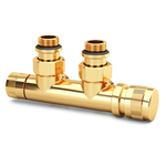 Узел нижнего подключения SR Rubinetterie угловой 1/2"х3/4"Е Золото (правый)