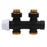 Узел нижнего подключения Primoclima Armature термостатический Прямой 1/2"х3/4", черный