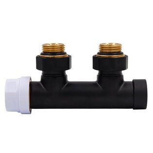 Узел нижнего подключения Primoclima Armature термостатический угловой левый 1/2"х3/4", черный