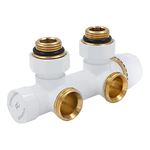 Узел нижнего подключения Primoclima Armature термостатический угловой левый 1/2"х3/4", белый