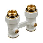 Прямой Н-образный клапан Primoclima Armature для нижнего подключения 3/4"х1/2", белый