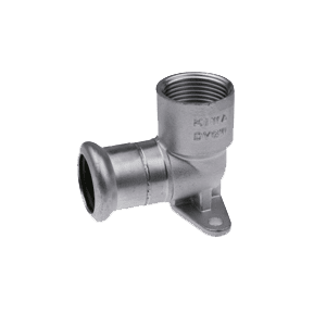 

Отвод фиксируемый KAN Inox (водорозетка) с ушками - короткий, из нержавеющей стали, press, 15×Rp½, арт. 1609285009